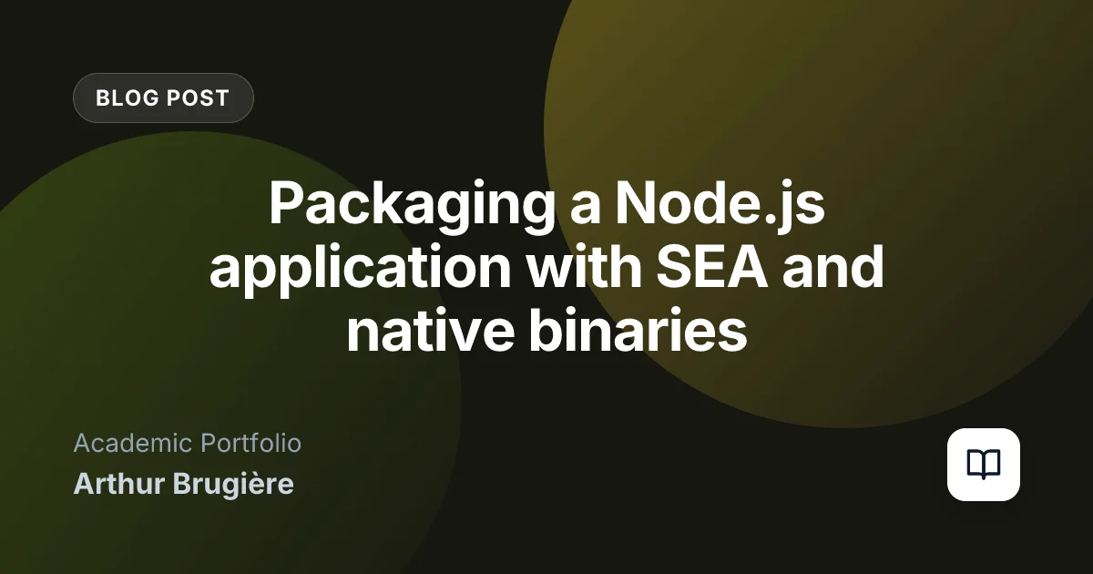 Packaging a Node.js application with SEA and native binaries