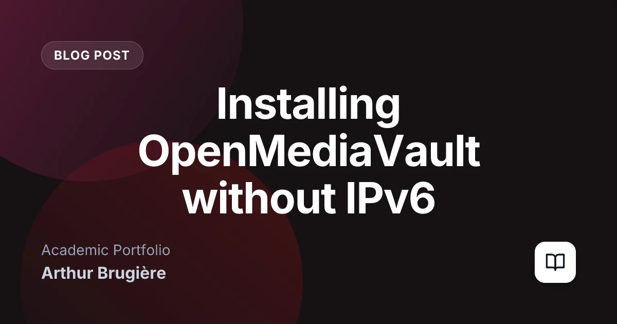 Installing OpenMediaVault without IPv6