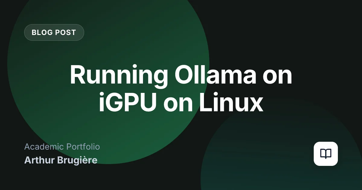 Running Ollama on iGPU on Linux