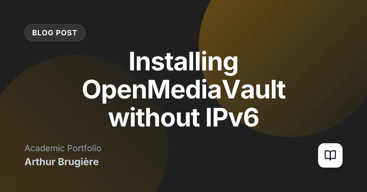 Installing OpenMediaVault without IPv6