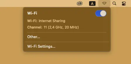 Keeping wifi enabled and seeing the shared network broadcasted
