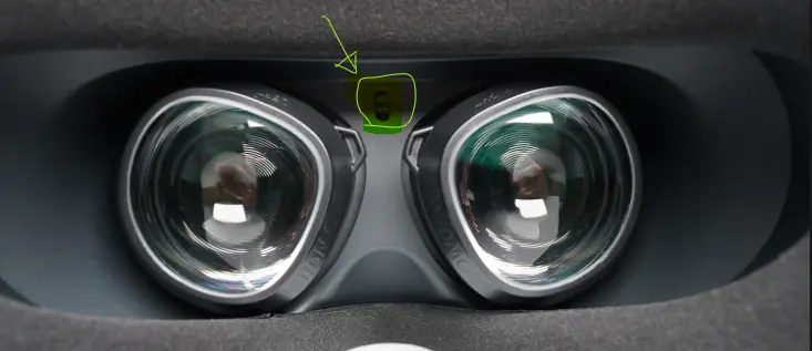 Picture of proximity sensors inside of a meta quest headset
